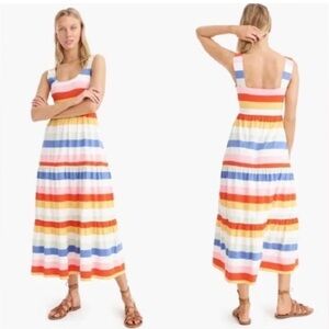 J. Crew Tiered Rainbow Knit Dress